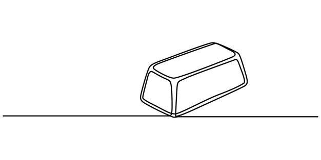 Single one line drawing pile of gold bars Bank concept Continuous line draw design graphic vector