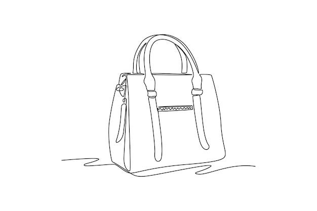 Единый рисунок одной линии Концепция сумок и корзин Непрерывный рисунок линии графическая векторная иллюстрация