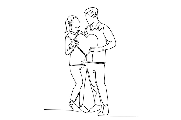 Continuous line drawing of romantic couple hug. Single one line art of  young happy couple embracing 5426833 Vector Art at Vecteezy