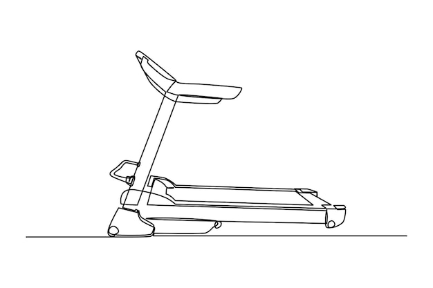 Single oneline tekening kinetische loopband voor fitness fitness tools concept