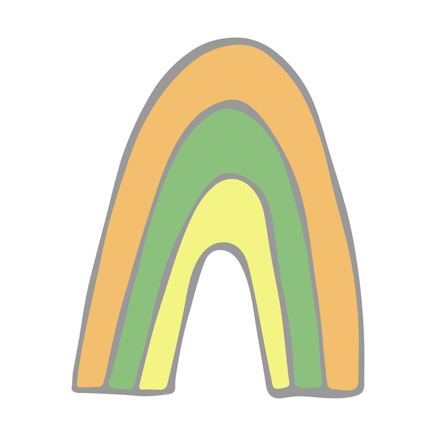 Иллюстрация одной радуги каракули Ручной клипарт для дизайна открытки