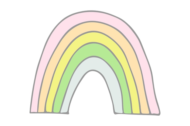 Иллюстрация одной радуги каракули Ручной клипарт для дизайна открытки