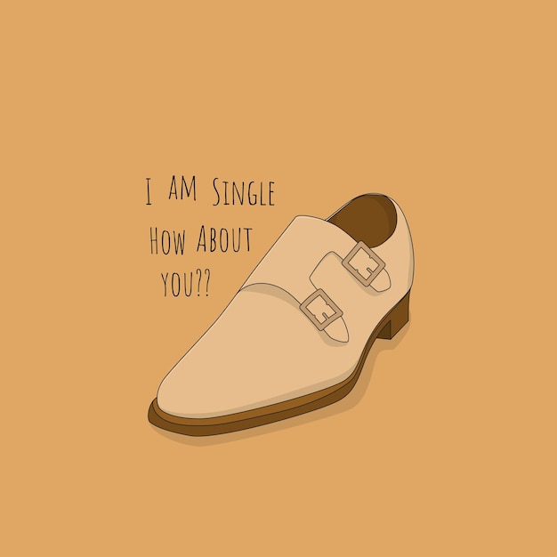 Single shoe in cartoon illustration design with some words design