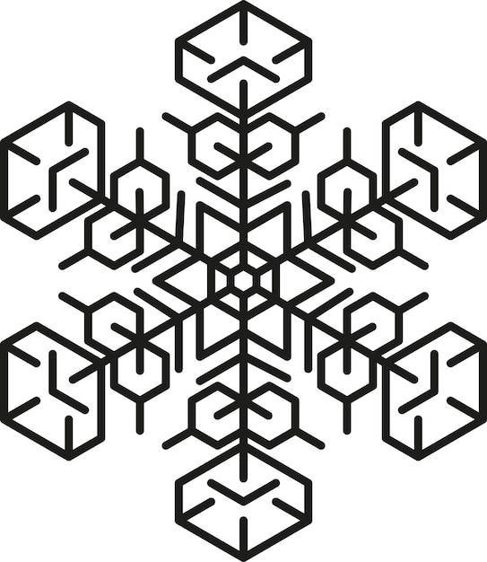 Single snowflake flat vector illustration