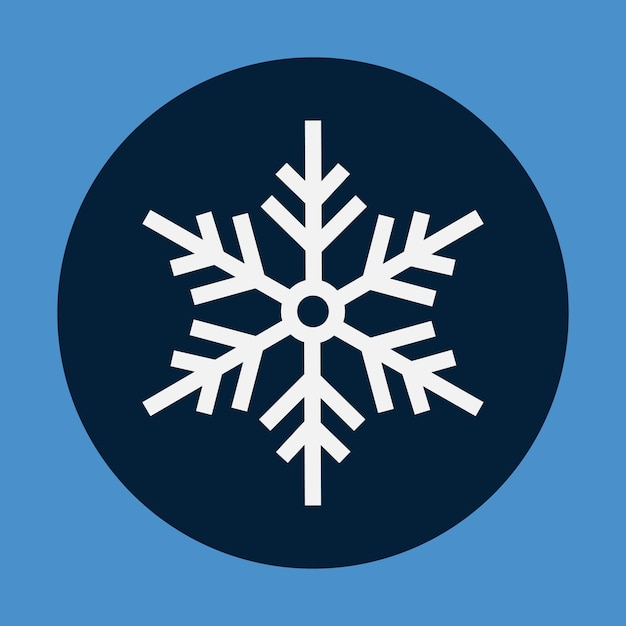 Single snowflake icon flat snow icon flat style