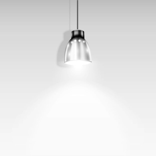 Single Spotlight Illuminating White Wall