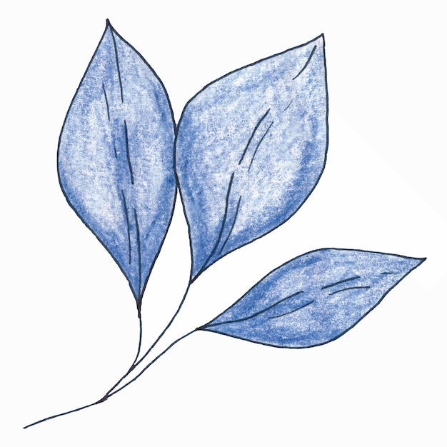 single watercolor branch with a flower. Hand-drawn illustration