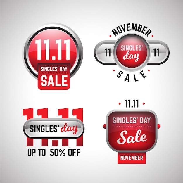 Singles day badges-collectie