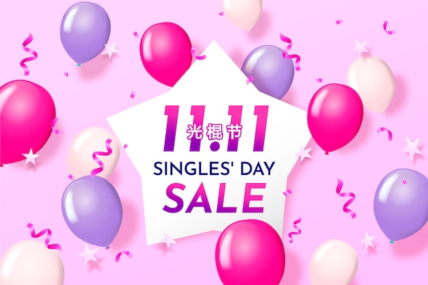 Singles day concept with balloons