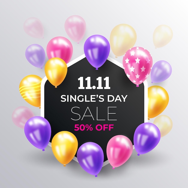 Singles 'day met realistische ballonnen