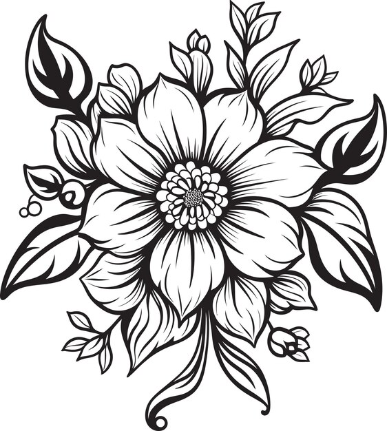 Singular Petal Iconography Vector Emblem Artistic Floral Silhouette Monochrome Symbol