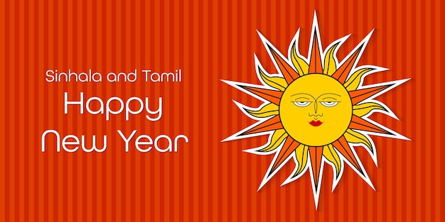 Sinhala new year vector design sri lanka new year sinhala and tamil new year