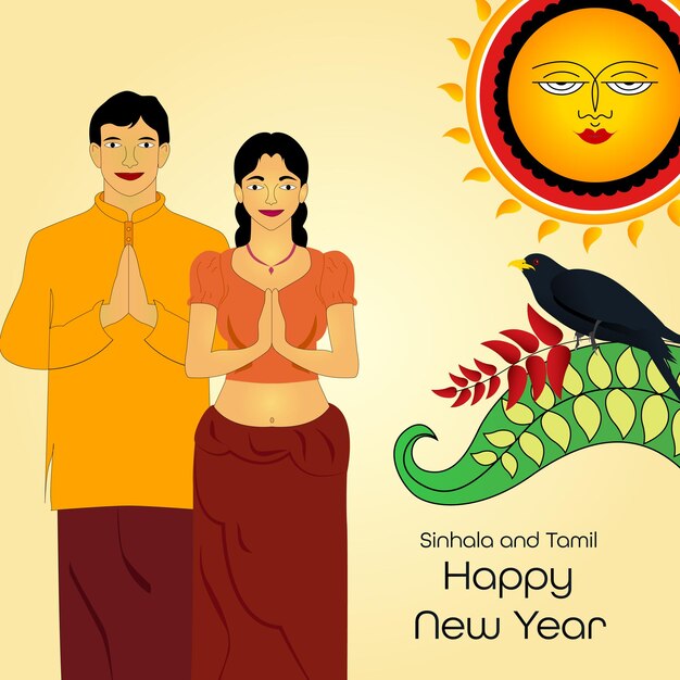 Vector sinhala and tamil happy new year sinhala avurudu sinhala new year sri lanka sinhala new year eps