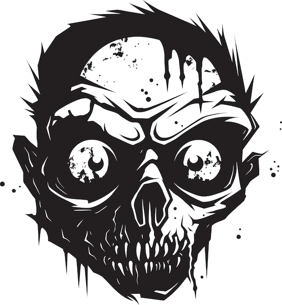 Вектор Зловещий ужас улыбка черный вектор череп демонический зомби череп страшная черная икона
