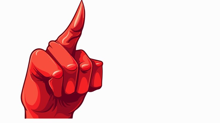 Vector sinister red devil hand middle finger vector design