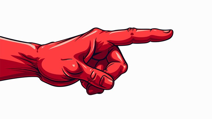 Vector sinister red devil hand middle finger vector design