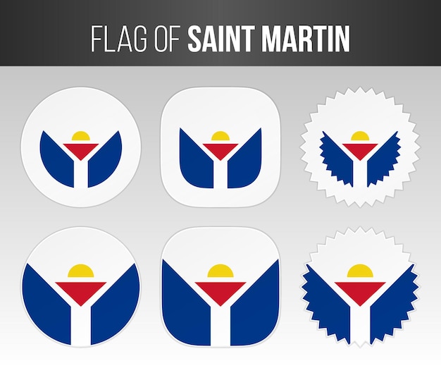 Sint Maarten vlag etiketten badges en stickers Illustratie vlaggen van Sint Maarten geïsoleerd