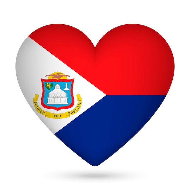 Sint Maarten vlag in hartvorm Vector illustratie
