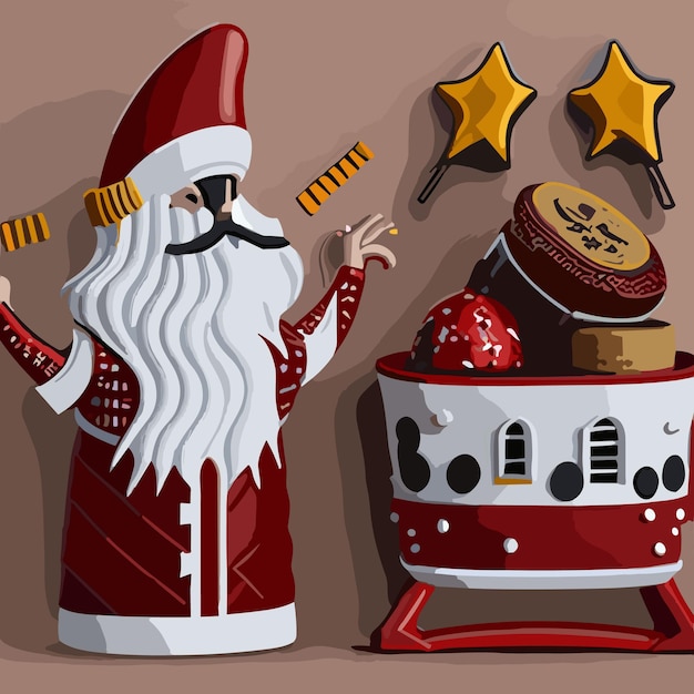 Vector sinterklaas en kerstmis ai-generatie