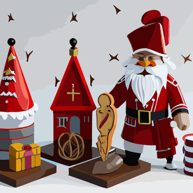 Vector sinterklaas en kerstmis ai-generatie