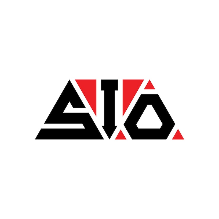 Vector sio triangle letter logo design with triangle shape sio triangle logo design monogram sio triangle vector logo template with red color sio triangular logo simple elegant and luxurious logo sio