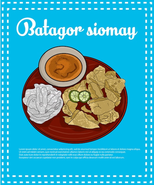 Vector siomay is a traditional indonesian sundanese food