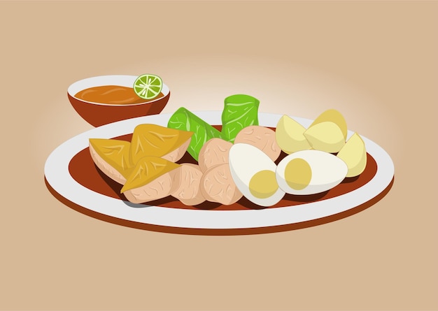 Siomay 또는 Shumai 아시아 음식 그림