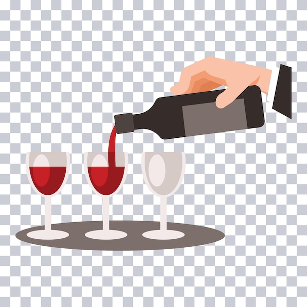 Vector sipping red wine