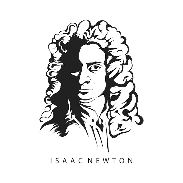 Sir Isaac newton vector illustration