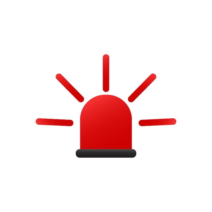 Vector siren icon emergency and ambulance symbol isolated on white background