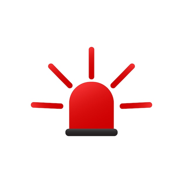 Sirene pictogram nood- en ambulance symbool geïsoleerd op een witte achtergrond