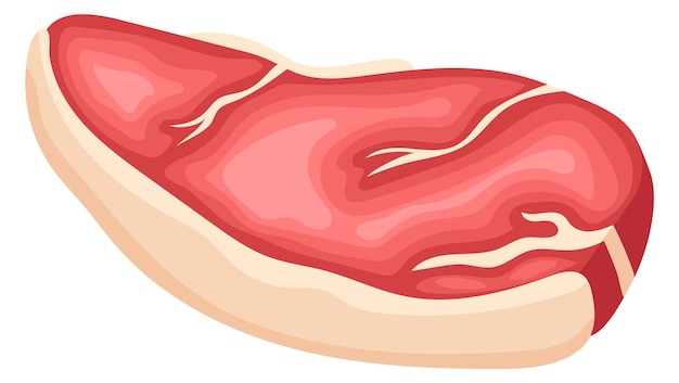 Vector sirloin icon cartoon raw pork meat steak