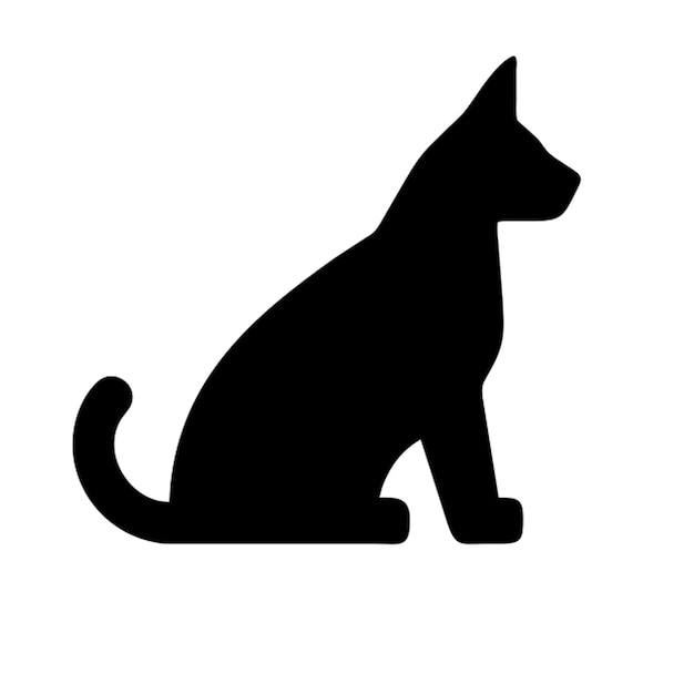sit cat side view detailed pictogram