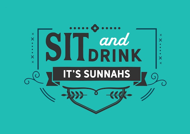 앉아서 sunnahs 마셔