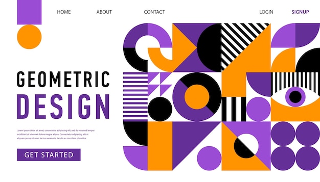 Site landing page with abstract geometric pattern