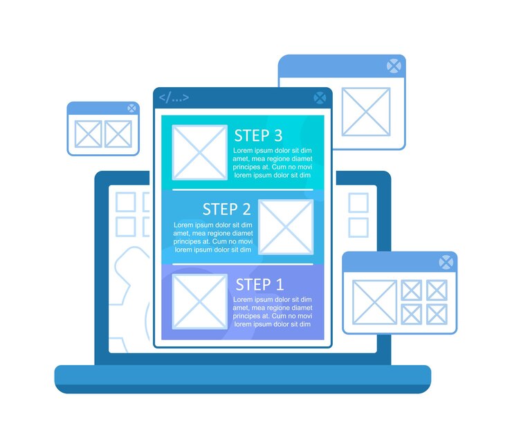 Vector site structure infographic chart design template. information organization. abstract vector infochart with blank copy spaces. instructional graphics with 3 step sequence. visual data presentation