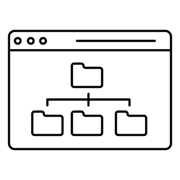 Sitemap-optimalisatie Vector-icoon toont website-crawling indexering van inhoud