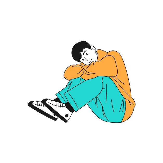 Sitting Boy Illustration