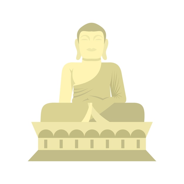 Sitting Buddha South Korea icon in flat style on a white background