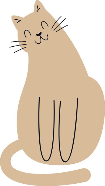 Vector sitting cat pet