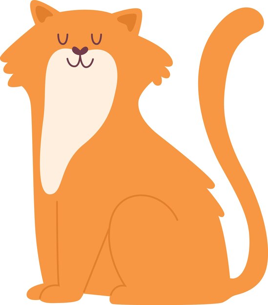 Vector sitting cat pet