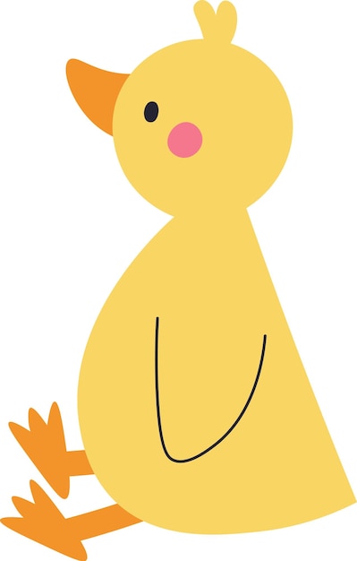 Vector sitting chick bird