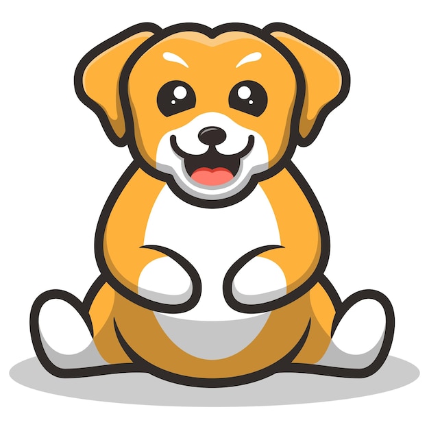 Sitting Cute Puppy Mascot Logo