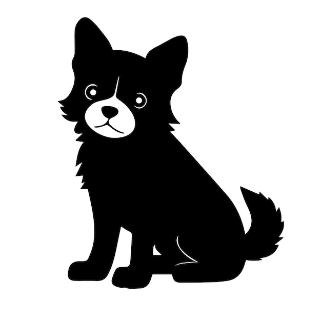 ベクトル 白い背景の上に座っている犬 ベクトル イラスト