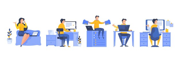 sitting people set of diverse cartoon character isolated on white background vector illustration simple flat style