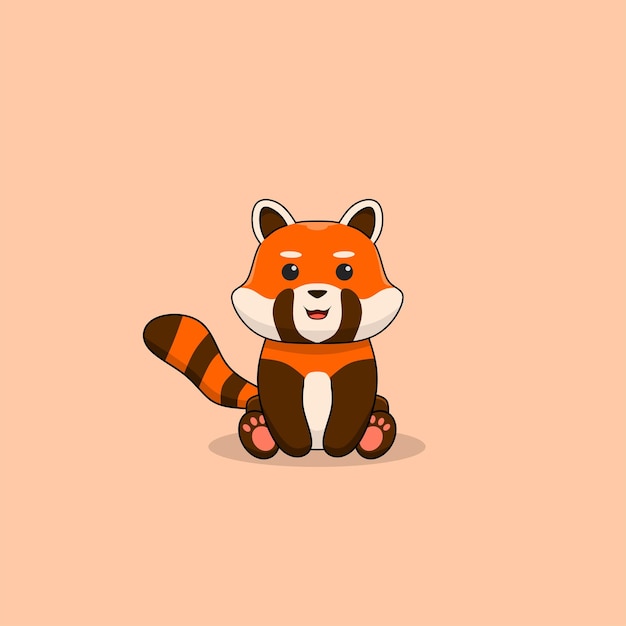 Sitting red panda