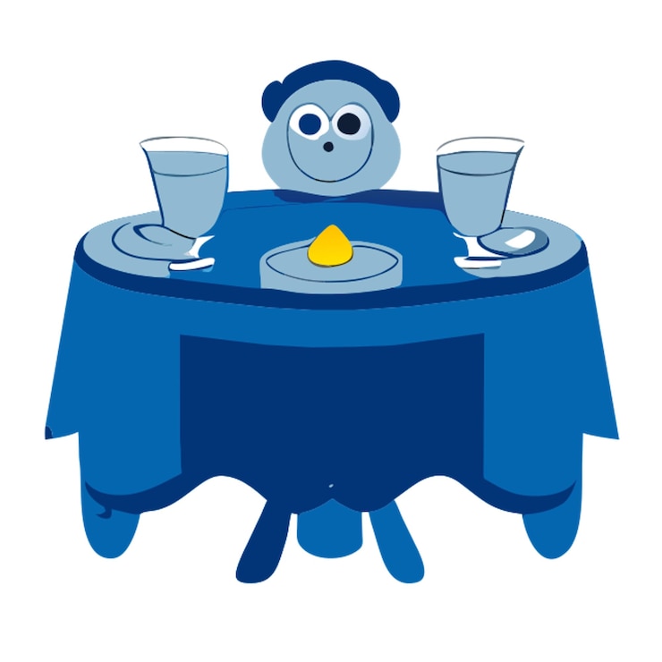 Vector sitting at the table icon