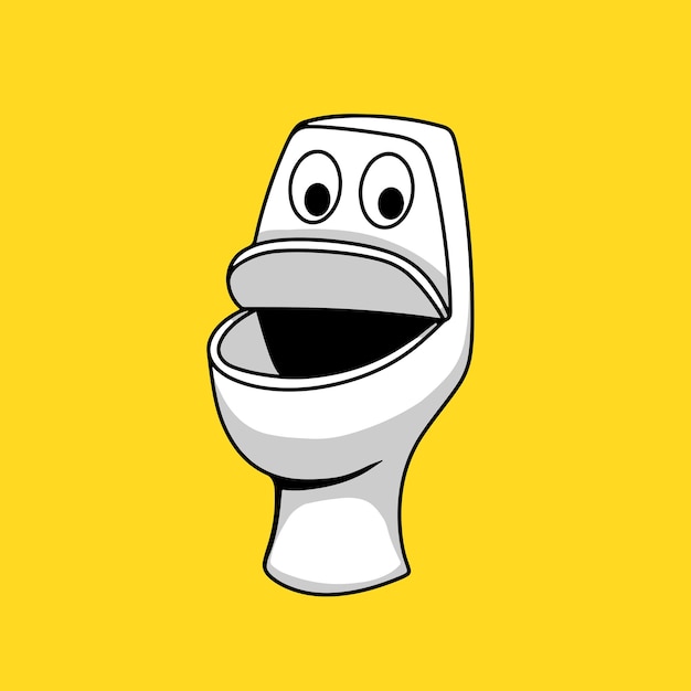 Vector sitting toilet cartoon illustration