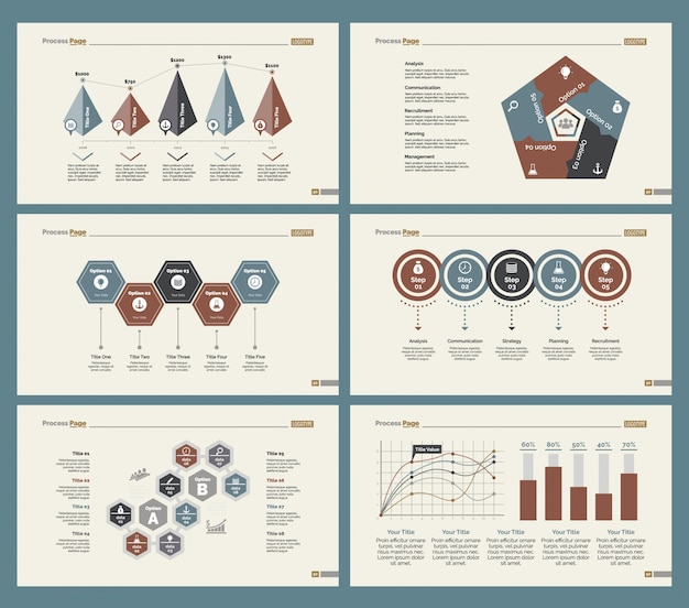 6 회계 차트 슬라이드 템플릿 세트