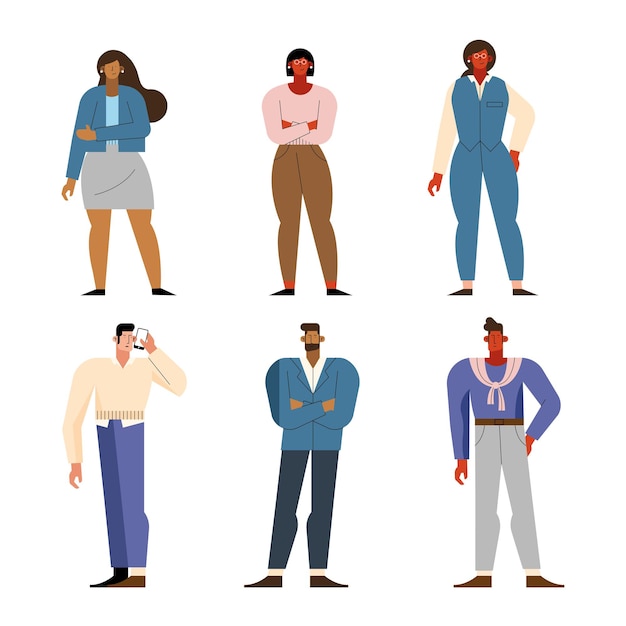 Vector six business persons